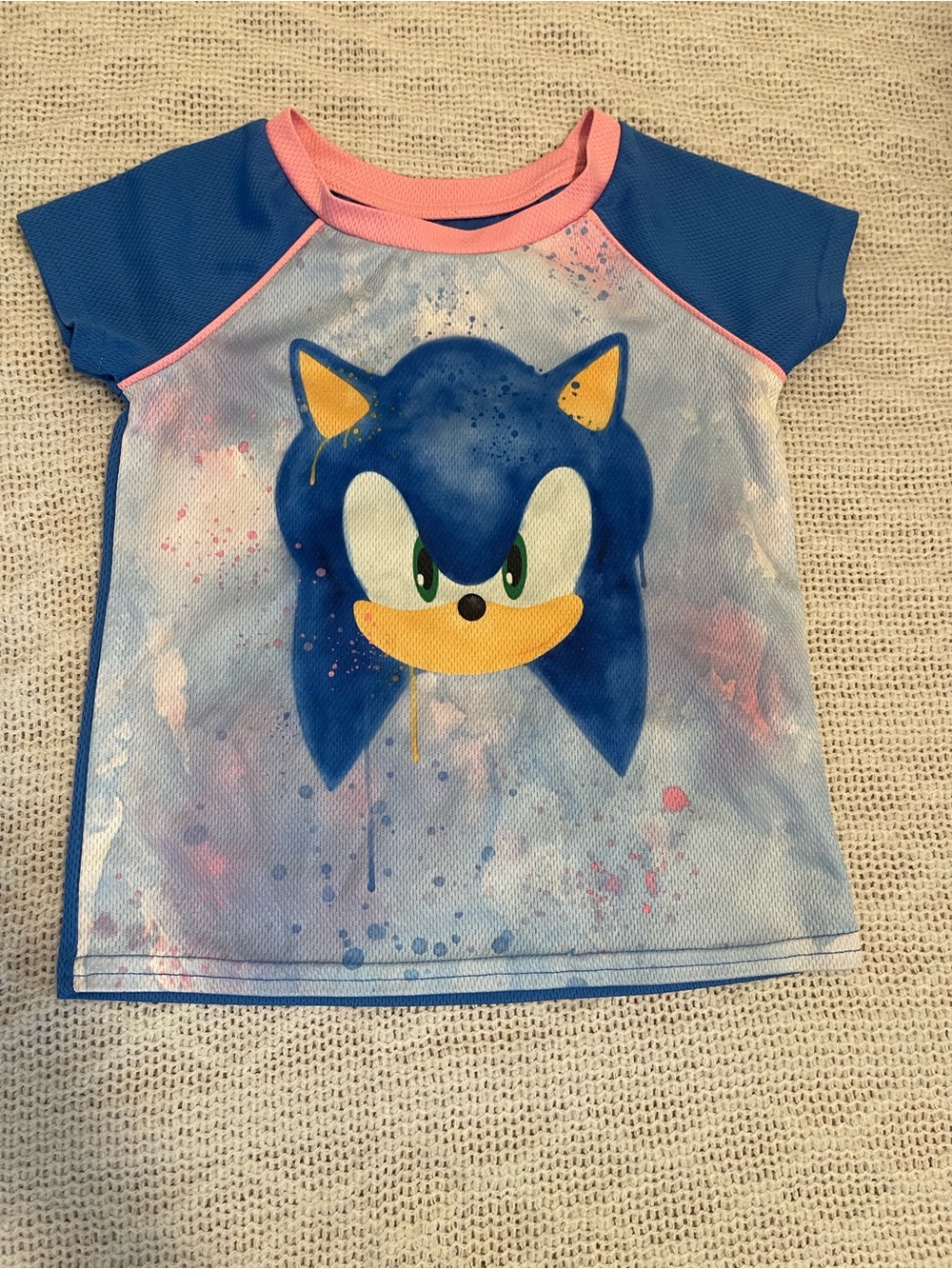 Sonic Character Short Sleeve Kids Tee - Blue & Pink
